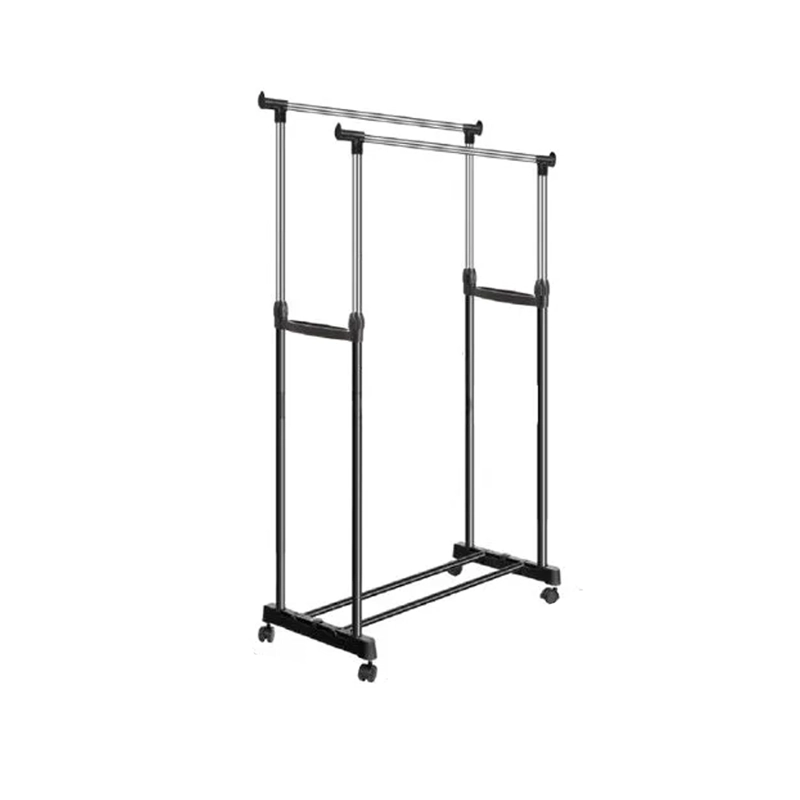 PERCHERO IMPORTCLICK HOG.48 PLATA DOBLE ORGANIZADOR COLGADOR CON RUEDAS - 2