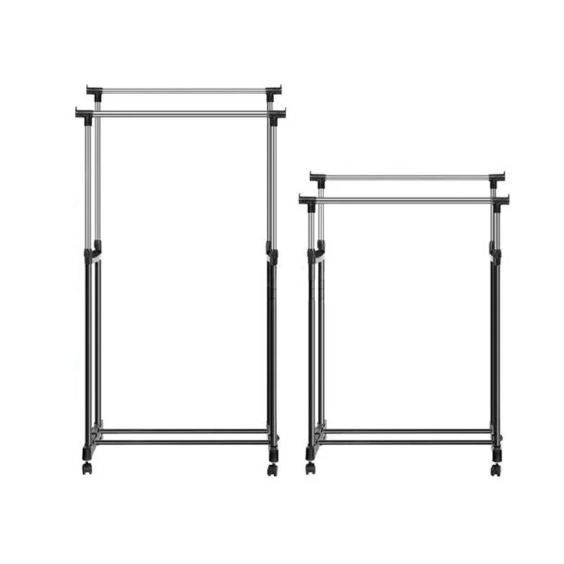 PERCHERO IMPORTCLICK HOG.48 PLATA DOBLE ORGANIZADOR COLGADOR CON RUEDAS - 4