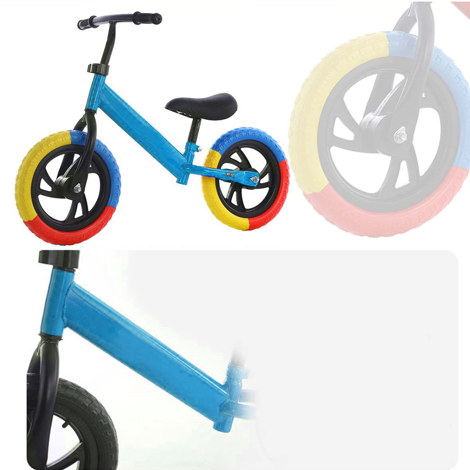 BICICLETA IMPORTCLICK INF.35 EQUILIBRIO SIN PEDALES INFANTIL APRENDIZAJE CELESTE - 3