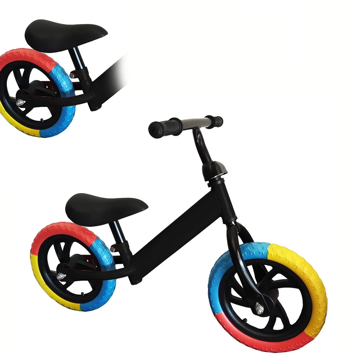 BICICLETA IMPORTCLICK INF.38 EQUILIBRIO SIN PEDALES INFANTIL APRENDIZAJE NEGRO - 4