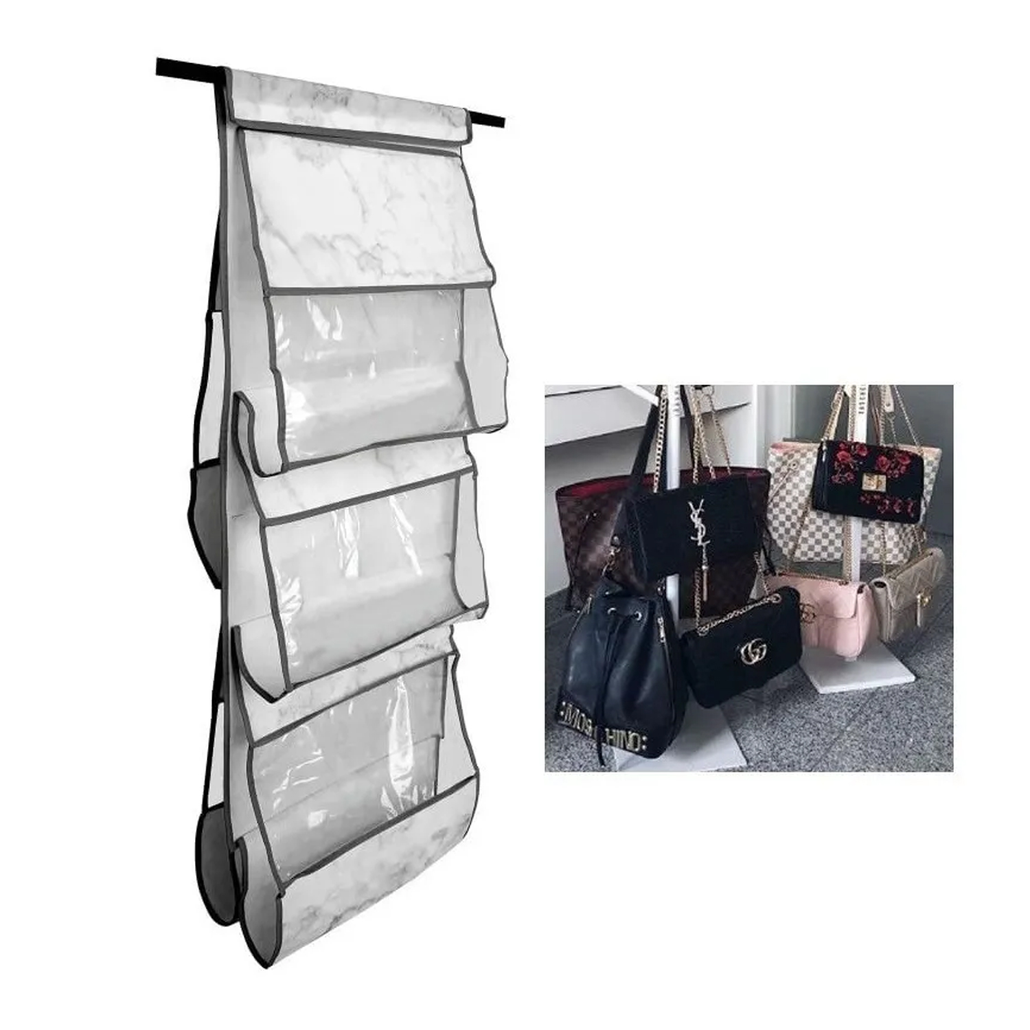 ORGANIZADOR IMPORTCLICK HOG.144 BLANCO CLOSET PLEGABLE ROPA 5 BOLSILLOS - 3