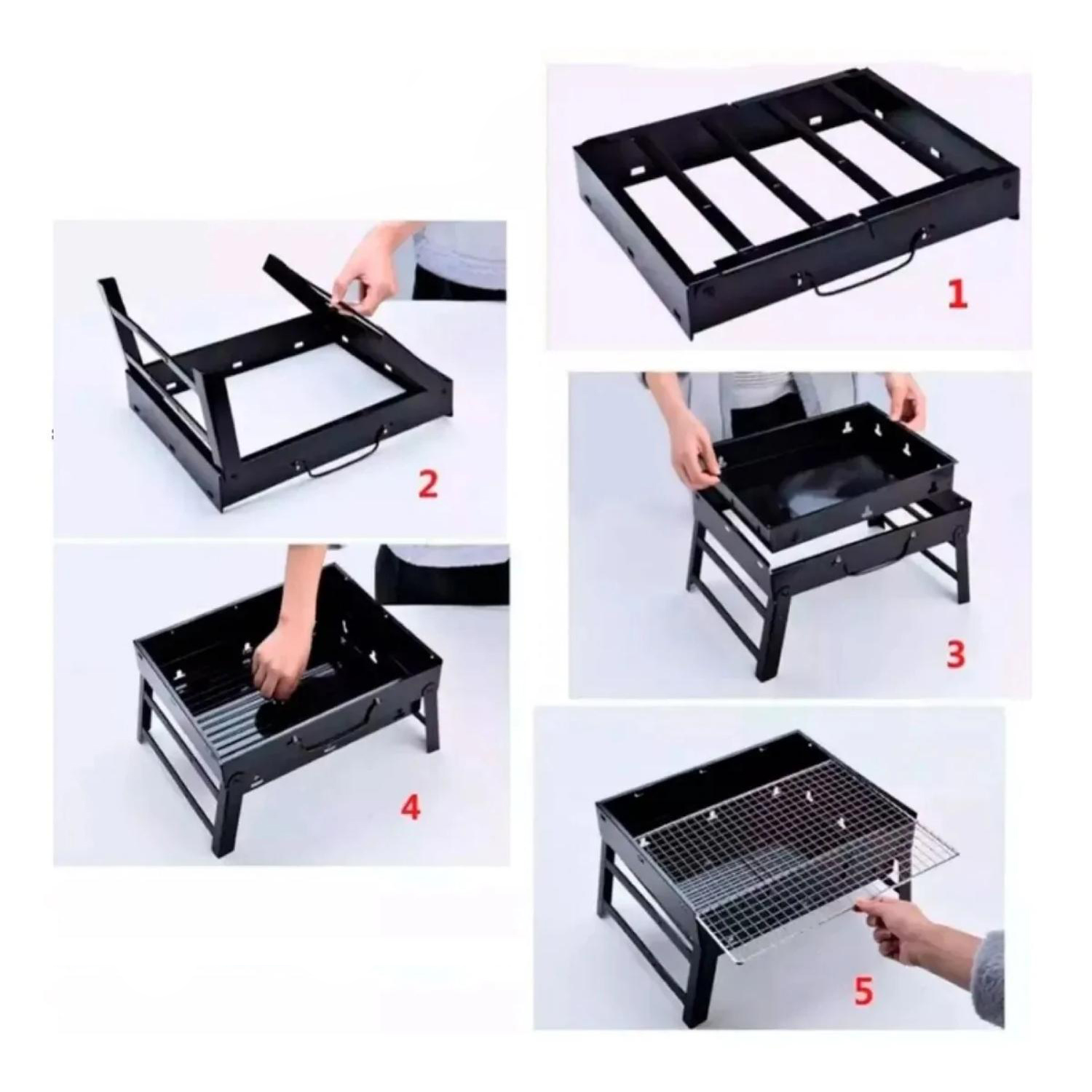 PARRILLA ASADOS PORTÁTIL CARBÓN PLEGABLE DELUXE - 3