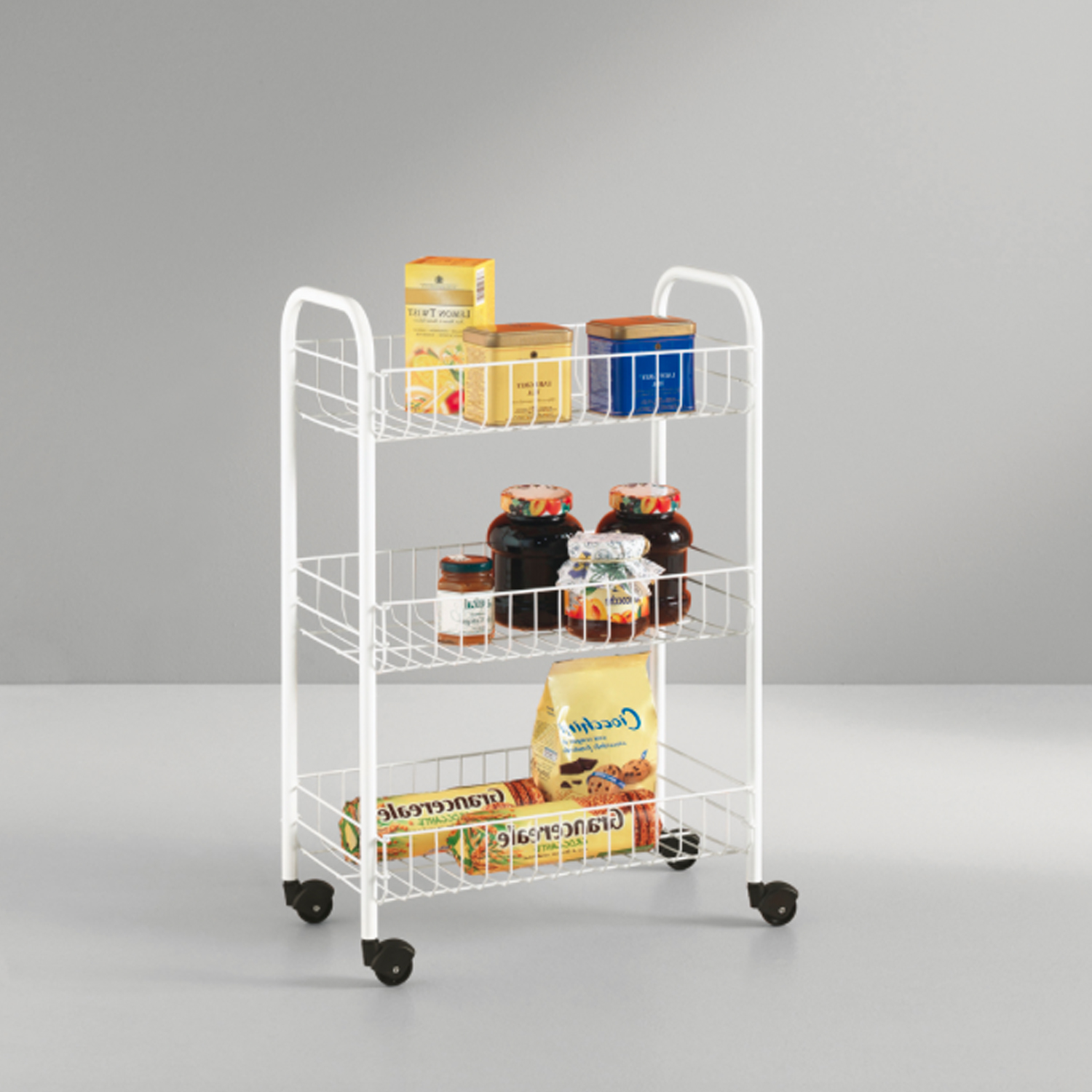 ORGANIZADOR COCINA METAL BLANCO RUEDAS 61 X 27 CM - 4