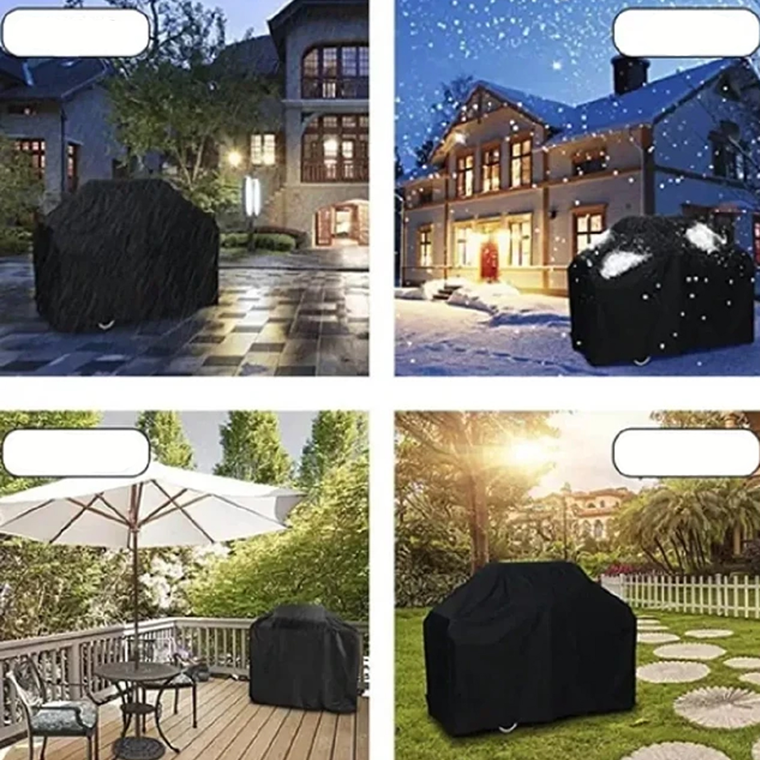 FUNDA COBERTOR PARRILLA EXTERIOR IMPERMEABLE 145X61X117 CM - 6