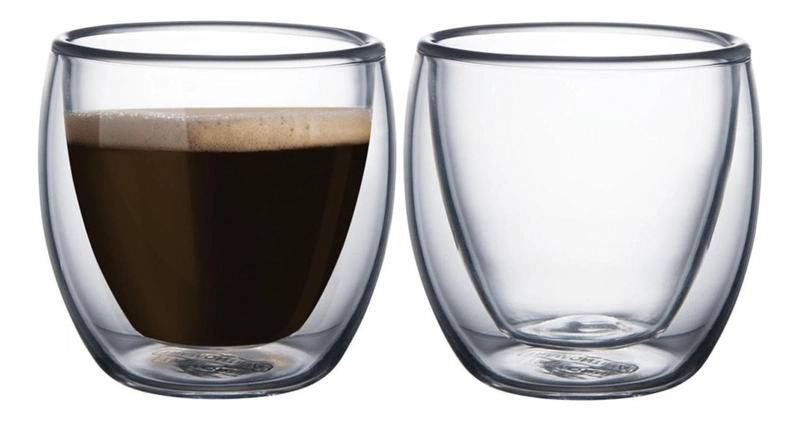SET 2 MUG GLASSO VASOS DOBLE PARED VIDRIO 90 ML - 4