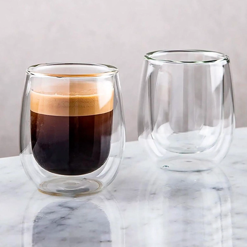 SET 2 MUG GLASSO VASOS DOBLE PARED VIDRIO 90 ML - 5