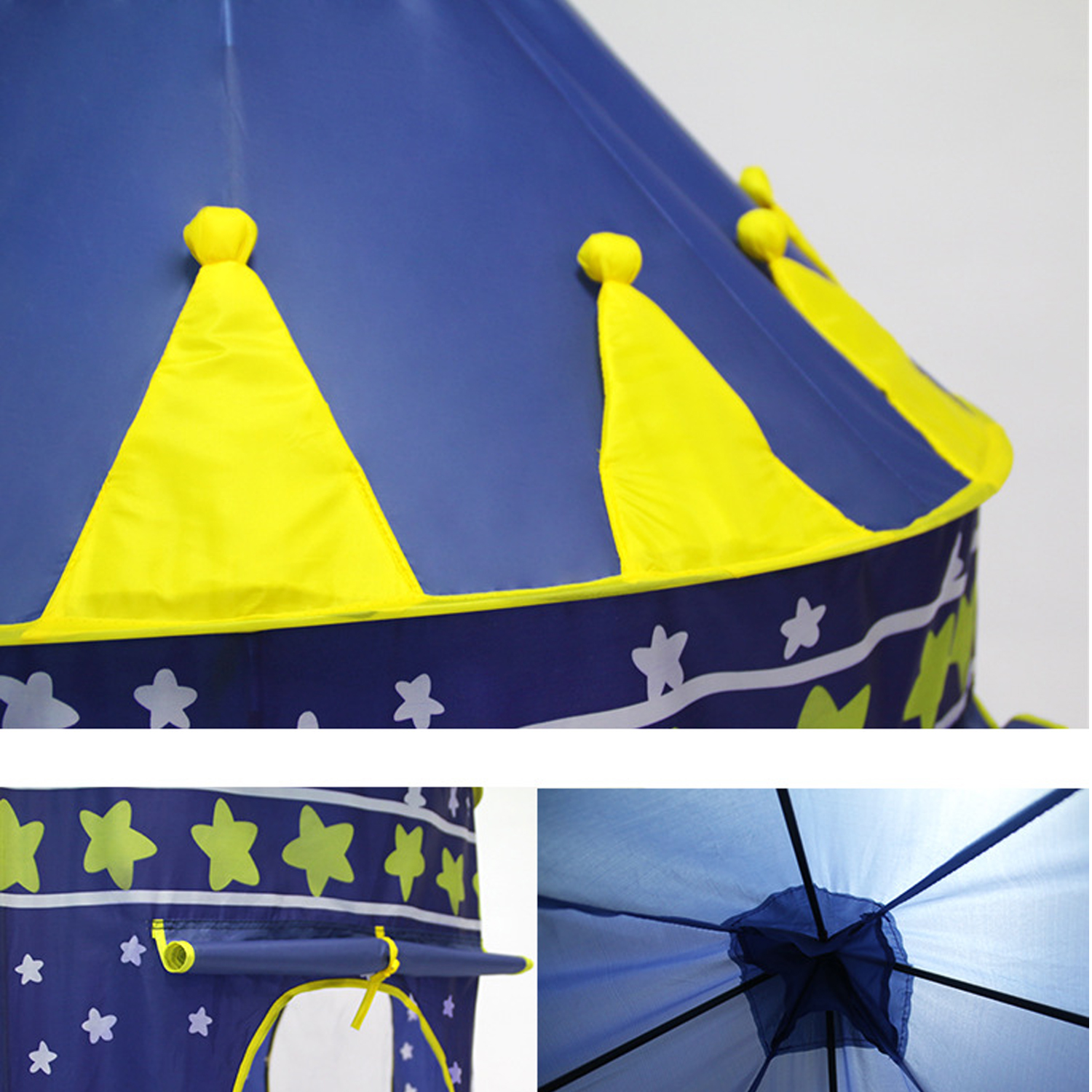 CARPA CASTILLO INFANTIL HOGAR 150X135 CM AZUL - 5