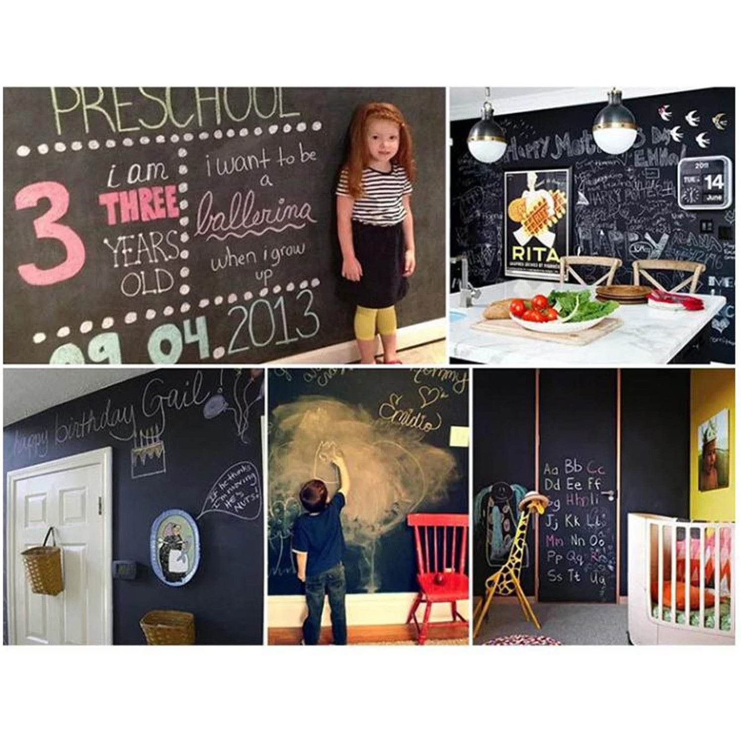 PIZARRA IMPORTCLICK HOG.28 PARED ADHESIVA 200 CM X 45 CM NEGRA - 4