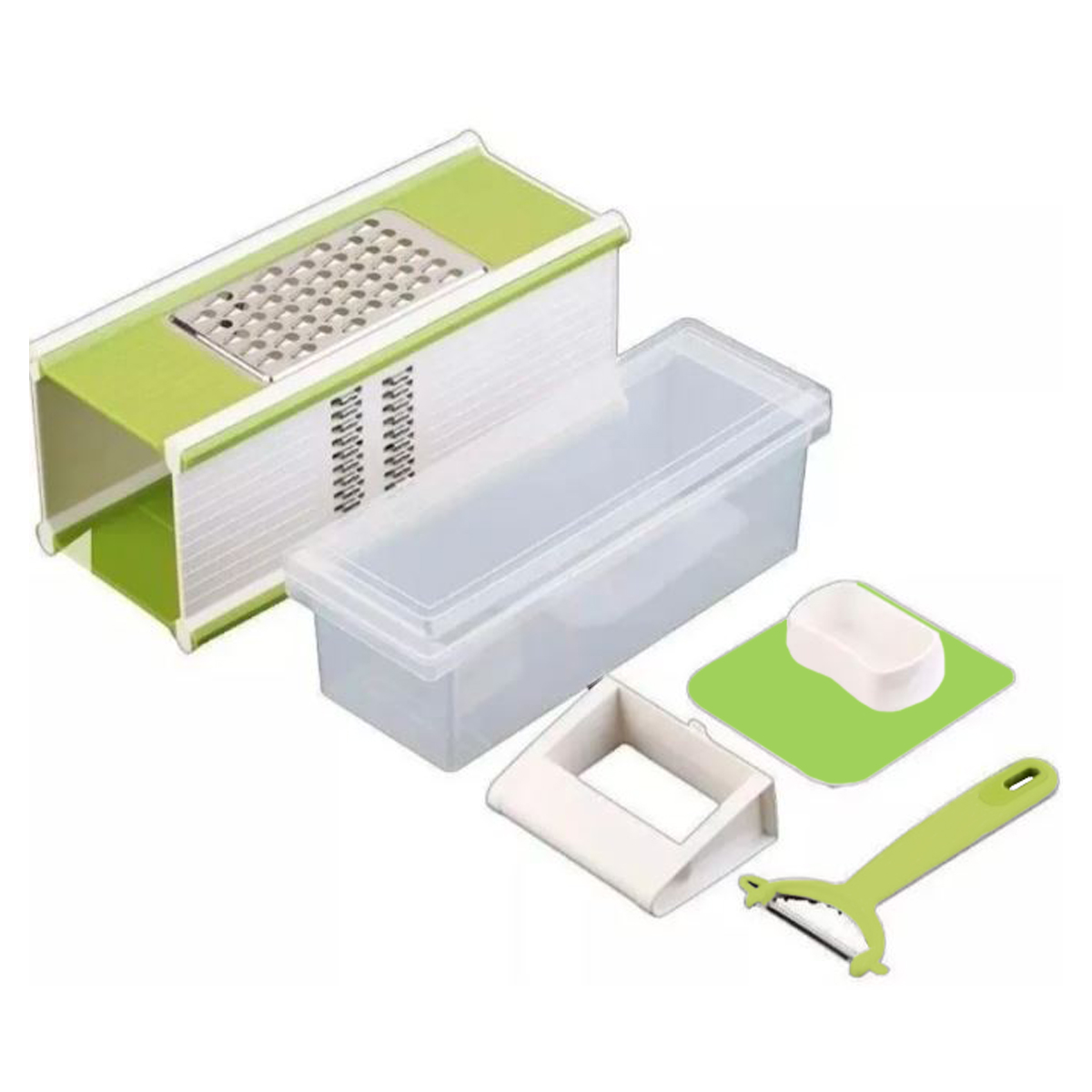 RALLADOR VERDURAS COCINA MULTIFUNCIONAL 5 EN 1 VERDE - 1