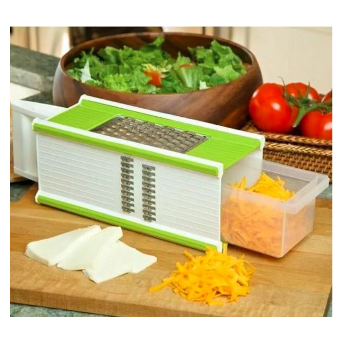 RALLADOR VERDURAS COCINA MULTIFUNCIONAL 5 EN 1 VERDE - 6