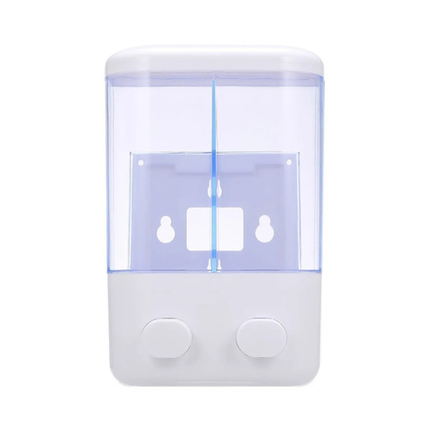 DISPENSADOR JABÓN BAÑO DOBLE BLANCO - 1