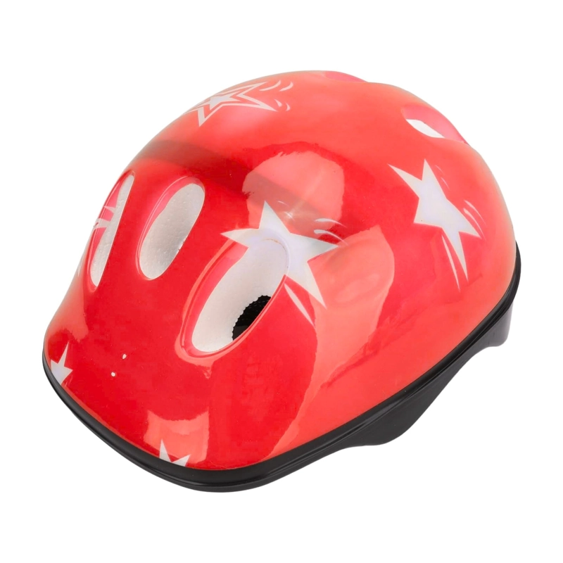 CASCO BICICLETA SEGURIDAD INFANTIL NIÑOS RODILLERAS CODERAS MUÑEQUERAS ROJO - 1