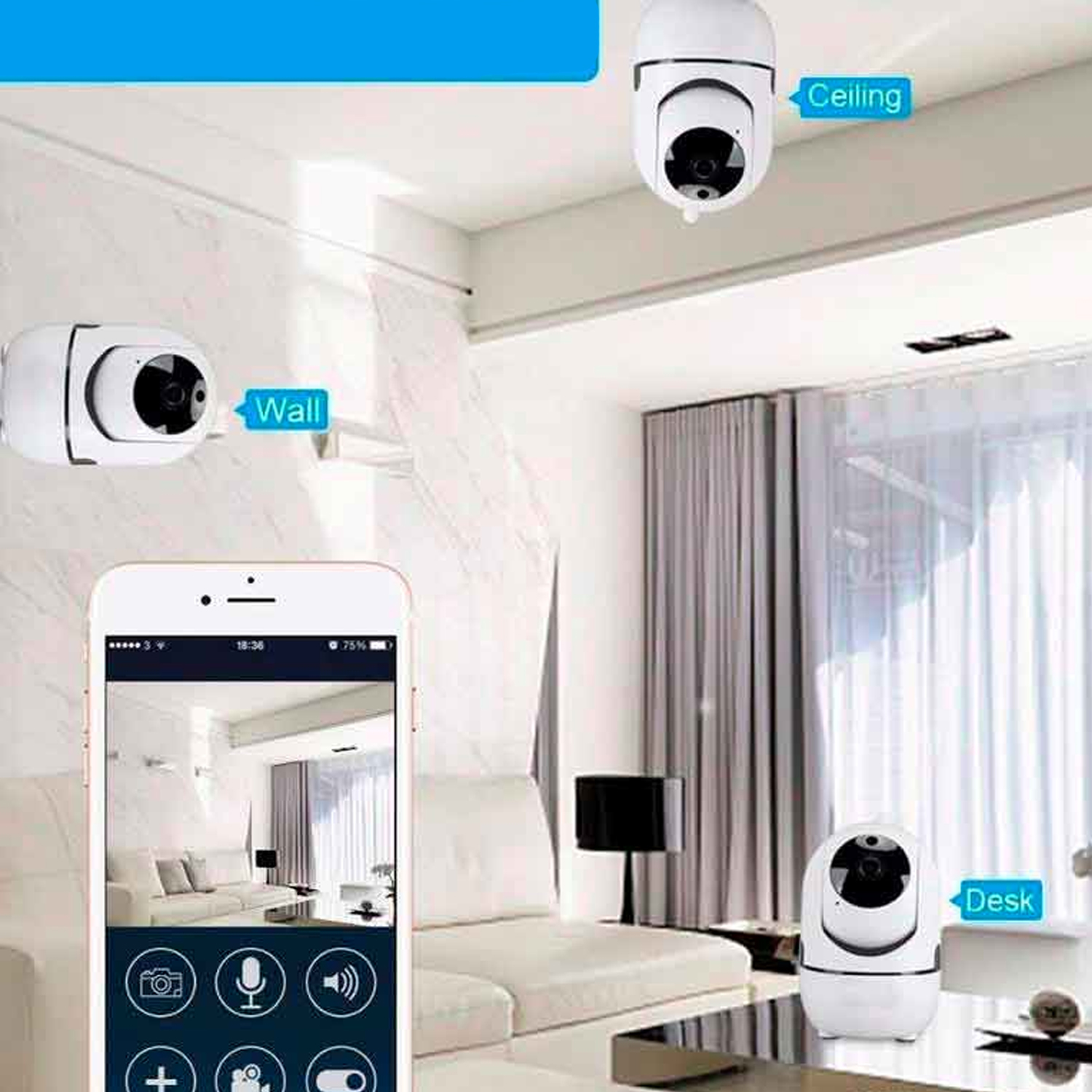 CÁMARA SEGURIDAD IP WIFI SENSOR MOVIMIENTO - 5