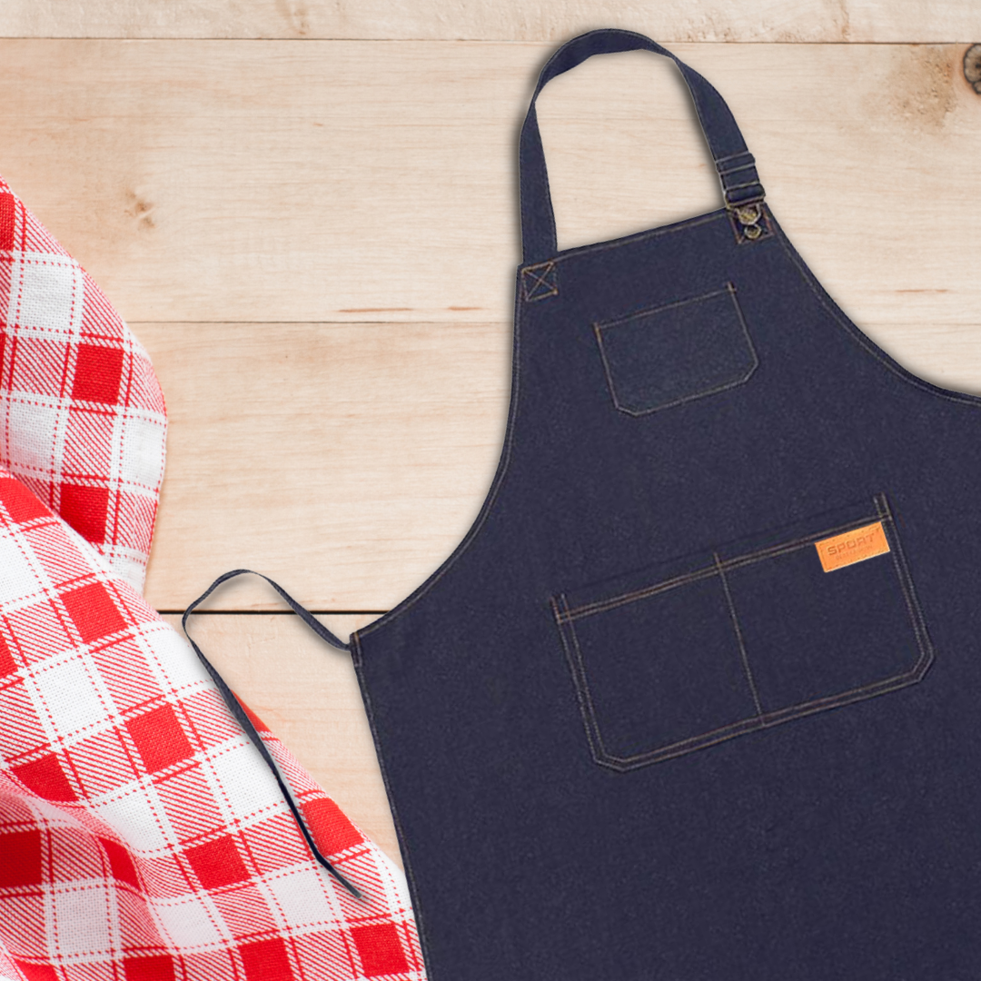PECHERA DELANTAL MEZCLILLA JEANS COCINA ASADOS - 4
