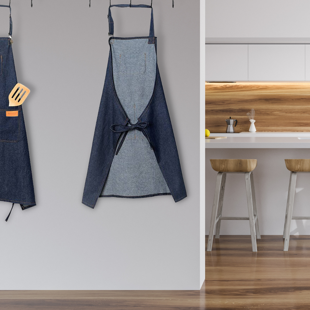 PECHERA DELANTAL MEZCLILLA JEANS COCINA ASADOS - 6