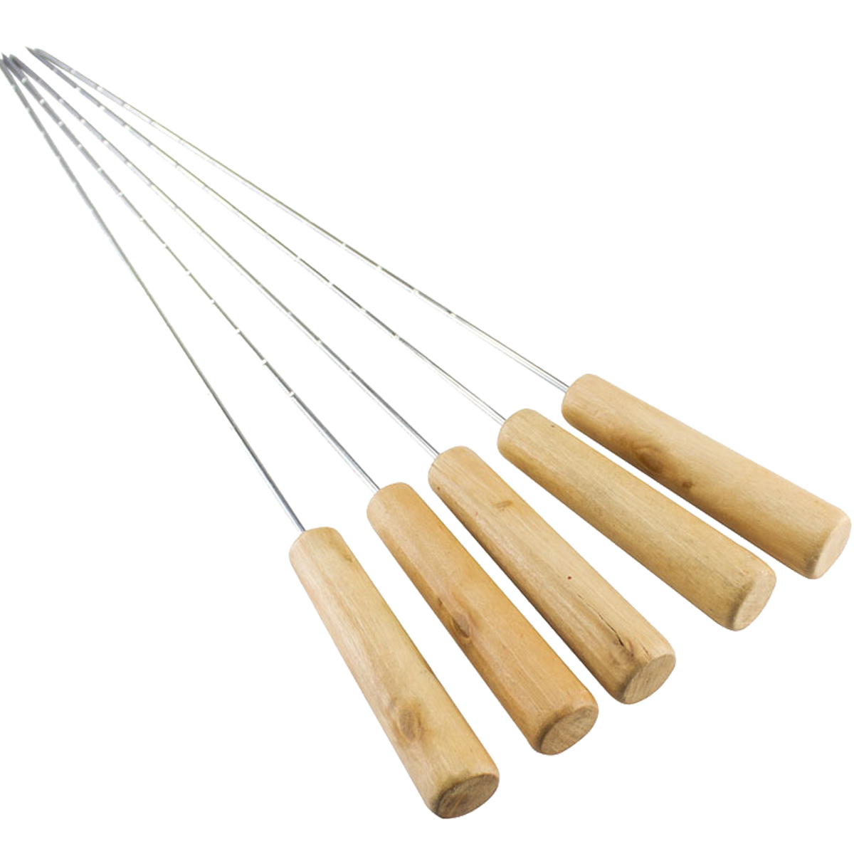 SET 5 FIERROS ANTICUCHOS ASADO MADERA - 3