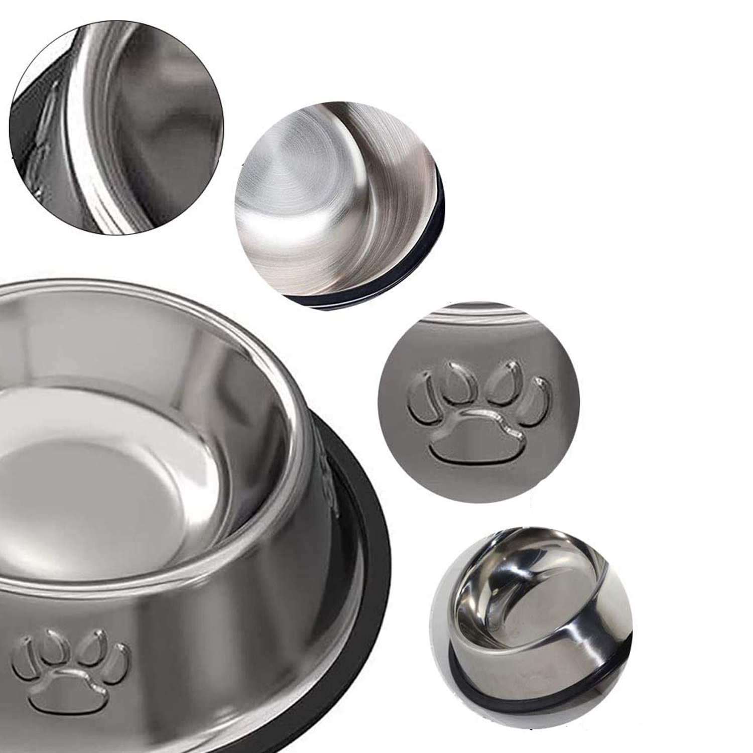 PLATO PERROS GATOS ANTIDESLIZANTE IMPORTCLICK ACERO INOXIDABLE 30 CM - 4