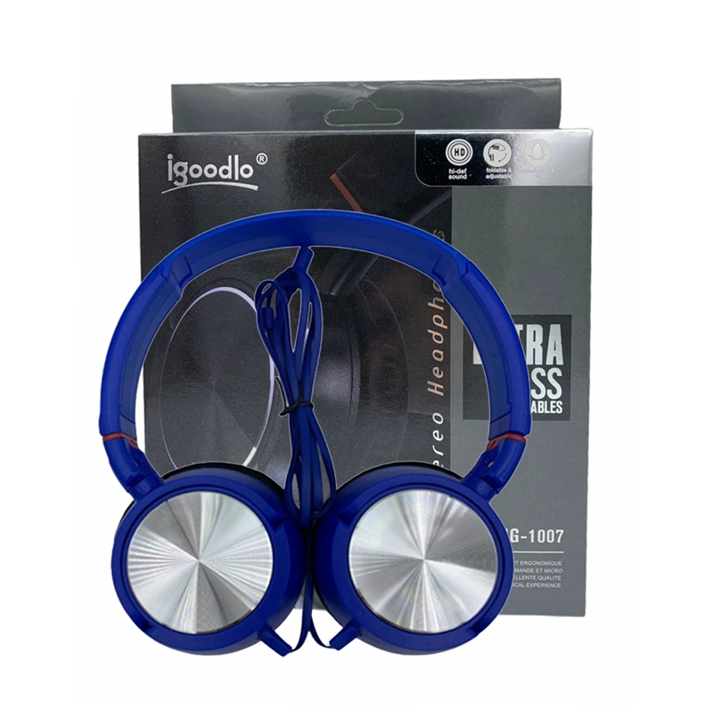 AUDÍFONOS IMPORTCLICK TEC.23 PLUS EXTRA BASS AZUL CABLE - 3