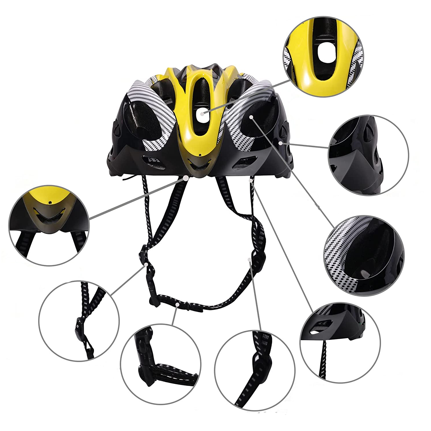 CASCO BICICLETA PROFESIONAL FULL SEGURIDAD EN COLOR AMARILLO - 5