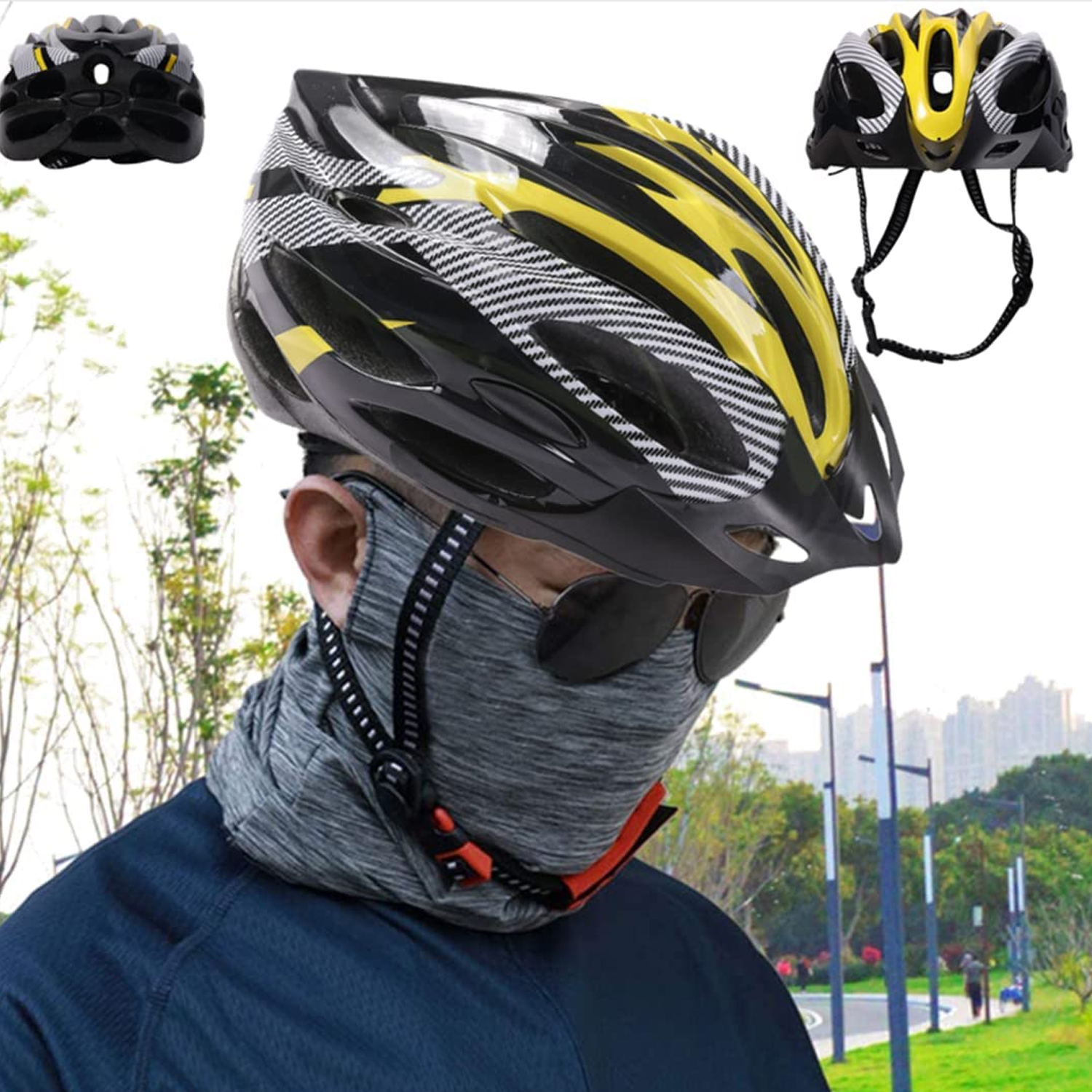 CASCO BICICLETA PROFESIONAL FULL SEGURIDAD EN COLOR AMARILLO - 6