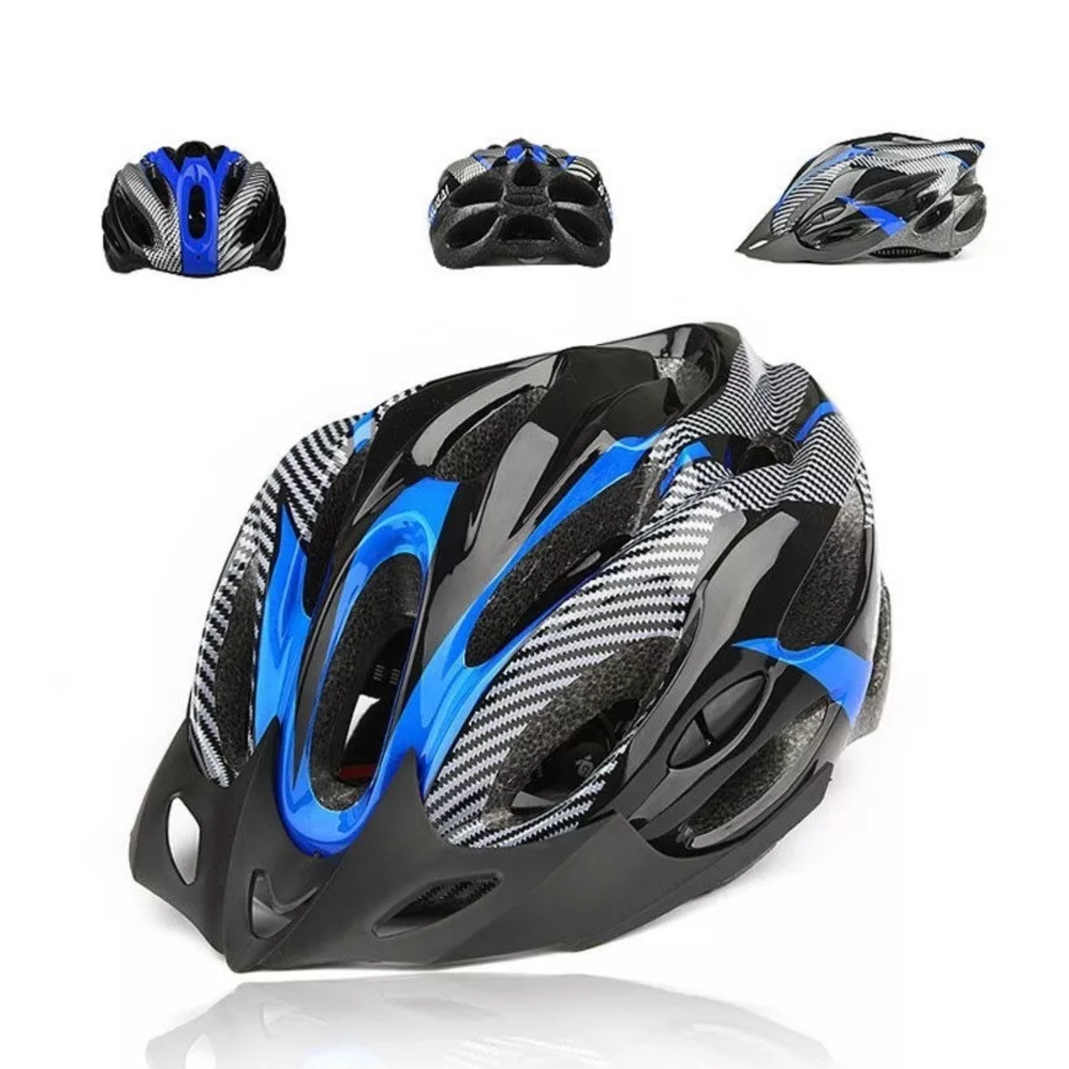 CASCO BICICLETA PROFESIONAL FULL SEGURIDAD AZUL - 5