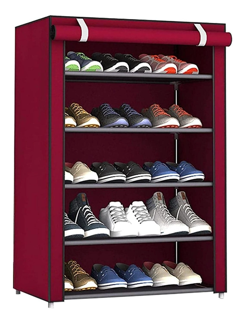 ZAPATERO IMPORTCLICK HOG.223 ORGANIZADOR HOGAR TELA 5 NIVELES 92X60X30 CM RED WINE METAL - 1