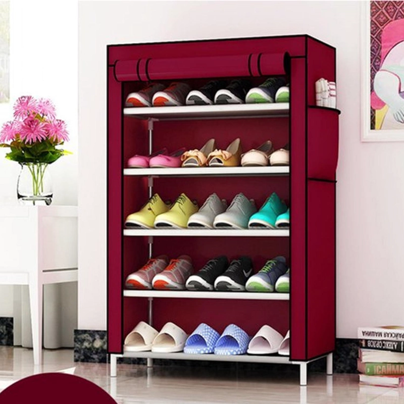 ZAPATERO IMPORTCLICK HOG.223 ORGANIZADOR HOGAR TELA 5 NIVELES 92X60X30 CM RED WINE METAL - 3