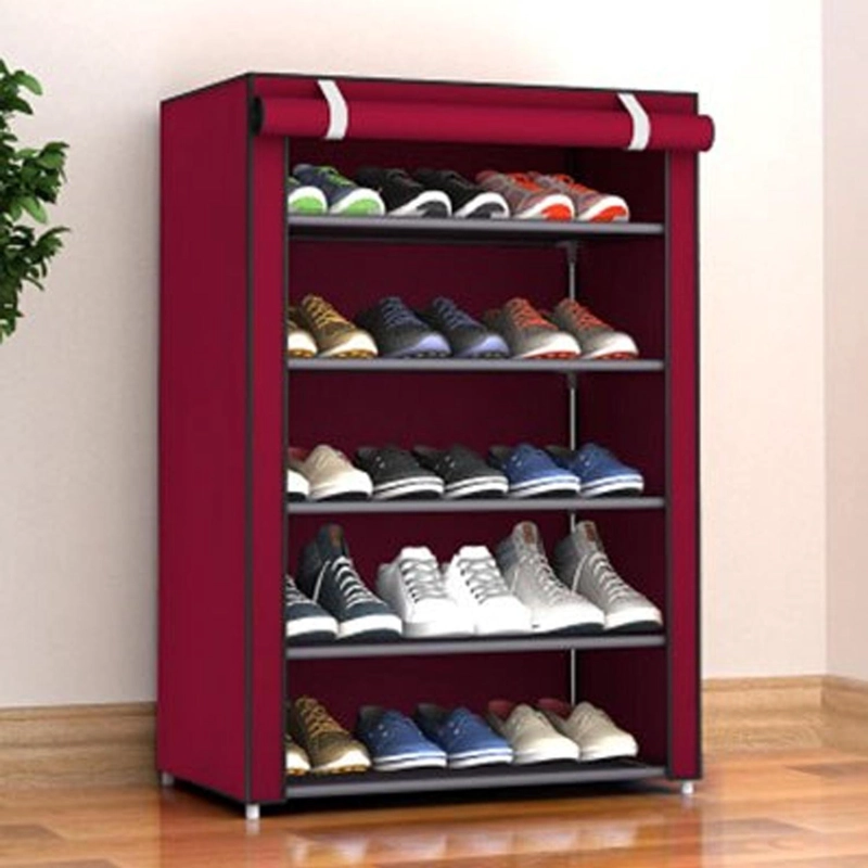 ZAPATERO IMPORTCLICK HOG.223 ORGANIZADOR HOGAR TELA 5 NIVELES 92X60X30 CM RED WINE METAL - 4
