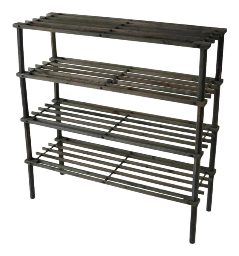 ZAPATERO ORGANIZADOR MADERA 4 NIVELES 67X63X26 CM CAOBA - 1
