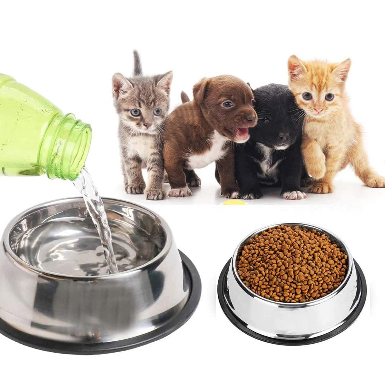 PLATO PERROS GATOS ANTIDESLIZANTE IMPORTCLICK ACERO INOXIDABLE 27 CM - 4