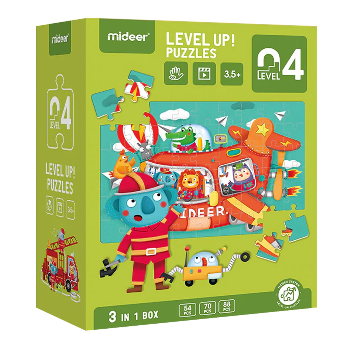 PUZZLE ROMPECABEZAS IMPORTCLICK INF.21 MULTICOLOR INFANTIL 3 EN 1 NIVEL 4 BOMBEROS - 1
