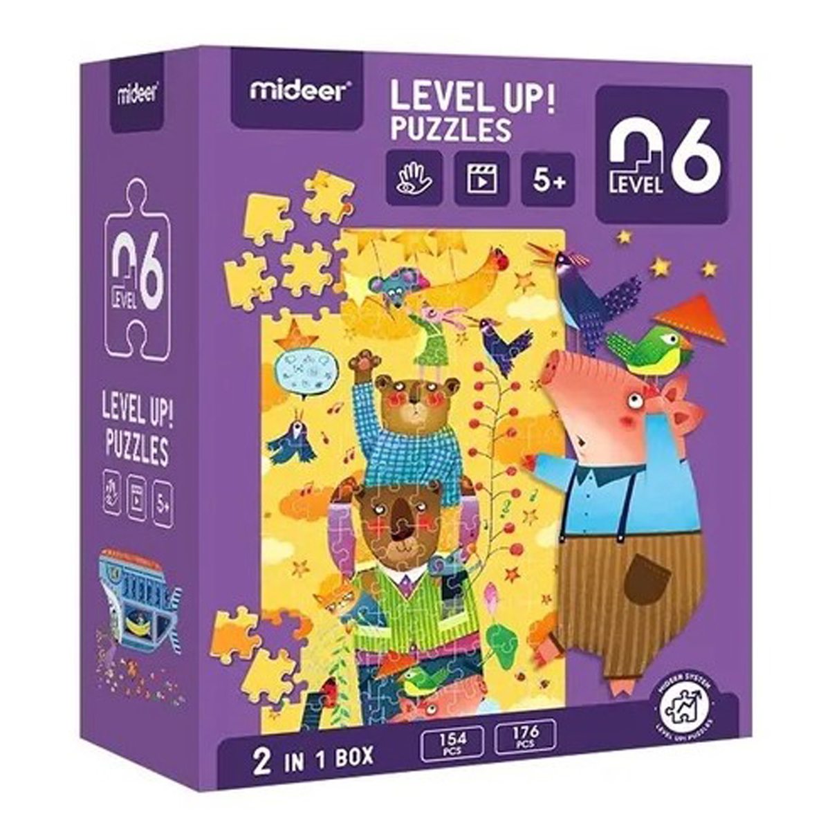 PUZZLE IMPORTCLICK INF.23 ROMPECABEZAS INFANTIL 2 EN 1 NIVEL 6 OSITOS - 1