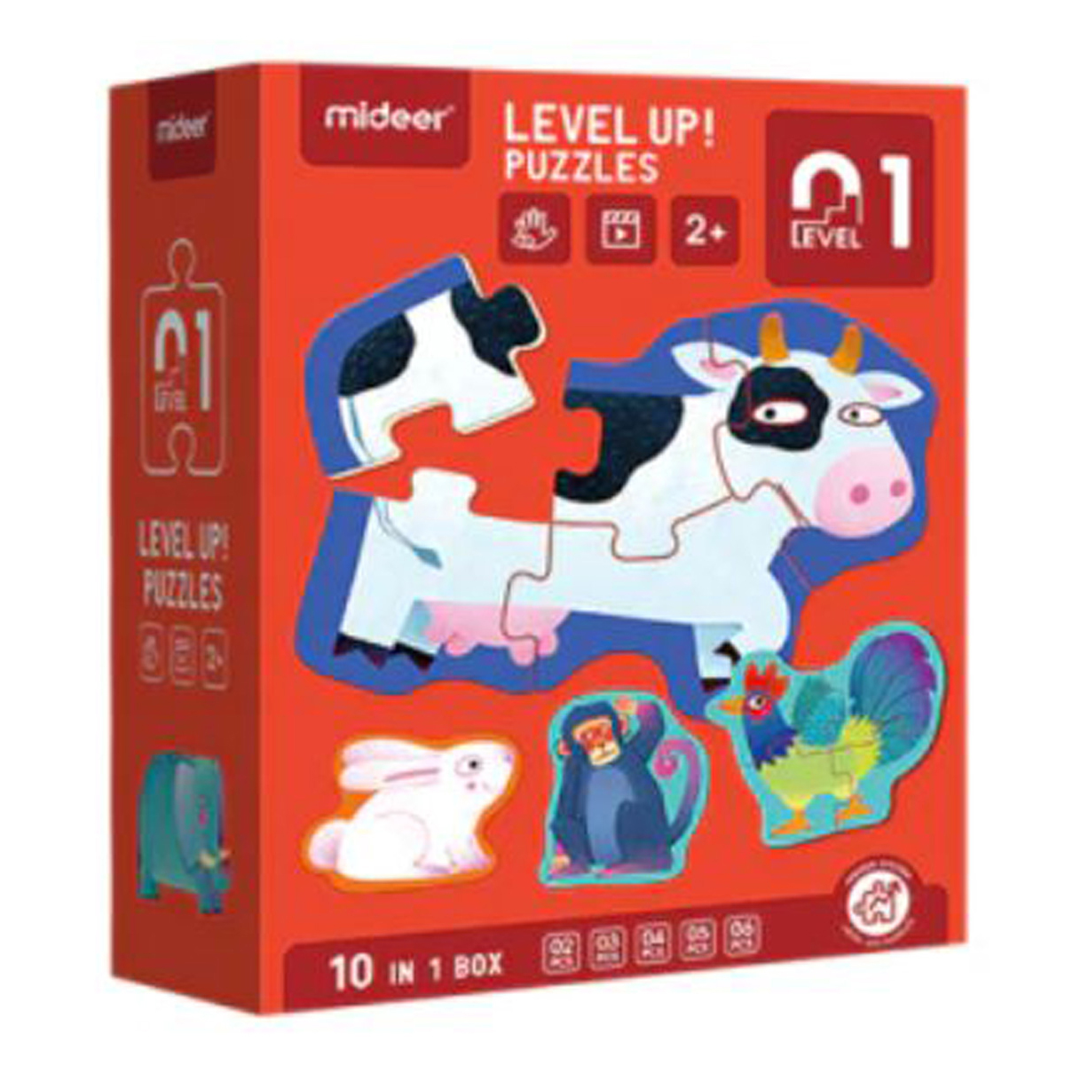 PUZZLE ROMPECABEZAS IMPORTCLICK INF.20 MULTICOLOR INFANTIL 4 EN 1 NIVEL 1 ANIMAL - 1