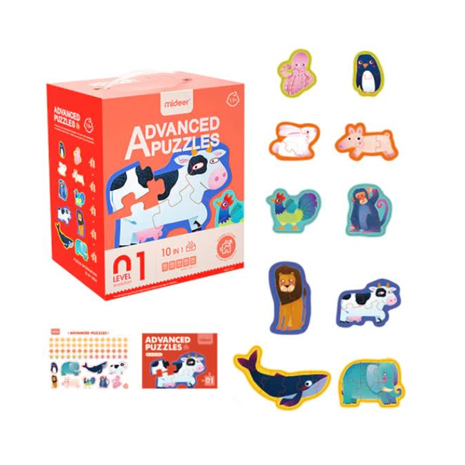 PUZZLE ROMPECABEZAS IMPORTCLICK INF.20 MULTICOLOR INFANTIL 4 EN 1 NIVEL 1 ANIMAL - 2