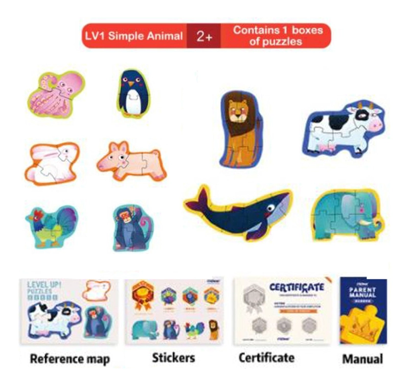 PUZZLE ROMPECABEZAS IMPORTCLICK INF.20 MULTICOLOR INFANTIL 4 EN 1 NIVEL 1 ANIMAL - 5