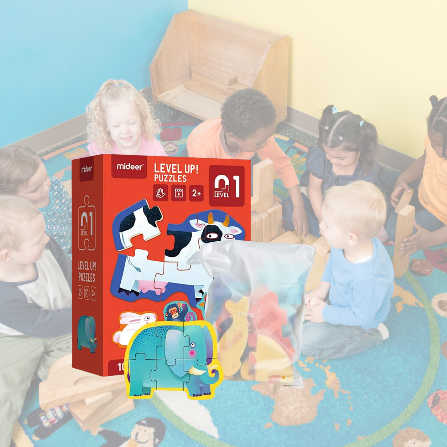 PUZZLE ROMPECABEZAS IMPORTCLICK INF.20 MULTICOLOR INFANTIL 4 EN 1 NIVEL 1 ANIMAL - 6