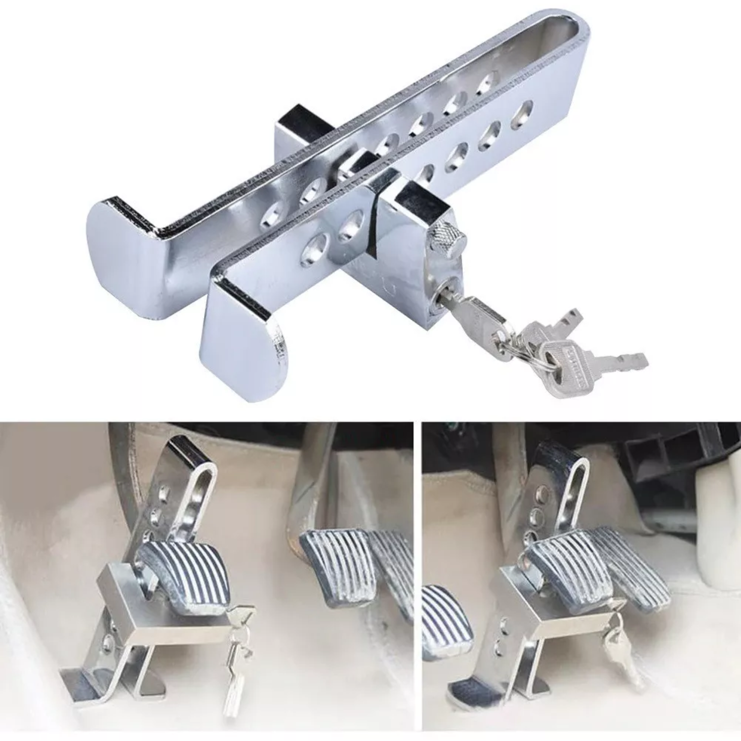 TRABA PEDAL IMPORTCLICK + CANDADO BICICLETA ANTIRROBO SEGURIDAD ACERO INOXIDABLE - 6