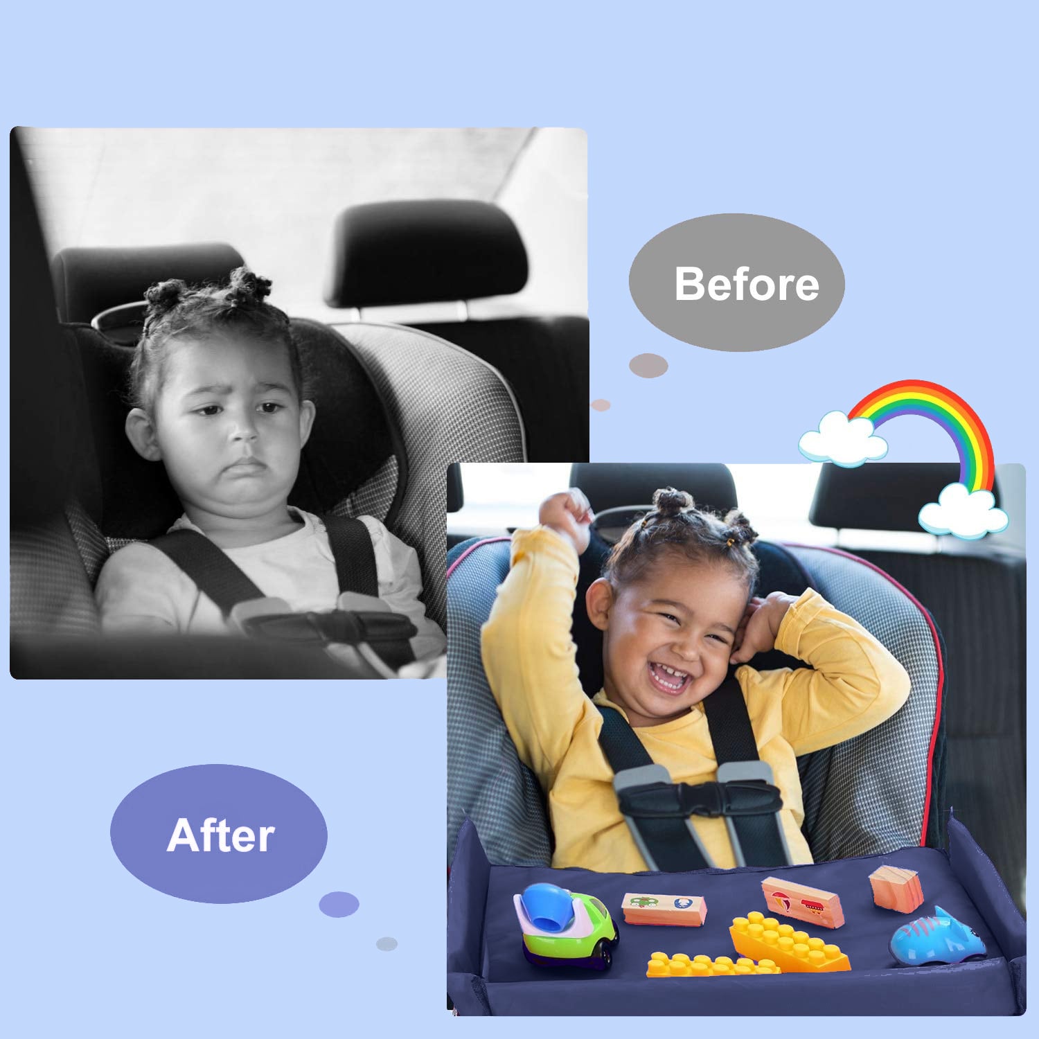 MESA VIAJE INFANTIL AUTOMÓVIL IMPORTCLICK AZUL - 4