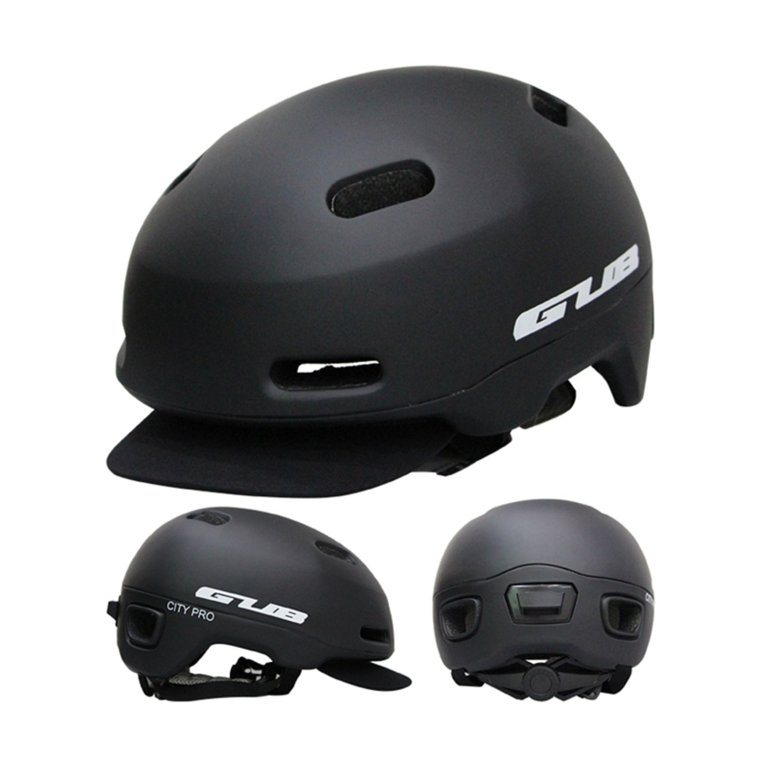 CASCO BICICLETA IMPORTCLICK CITY VISERA PROFESIONAL TALLA M NEGRO - 3