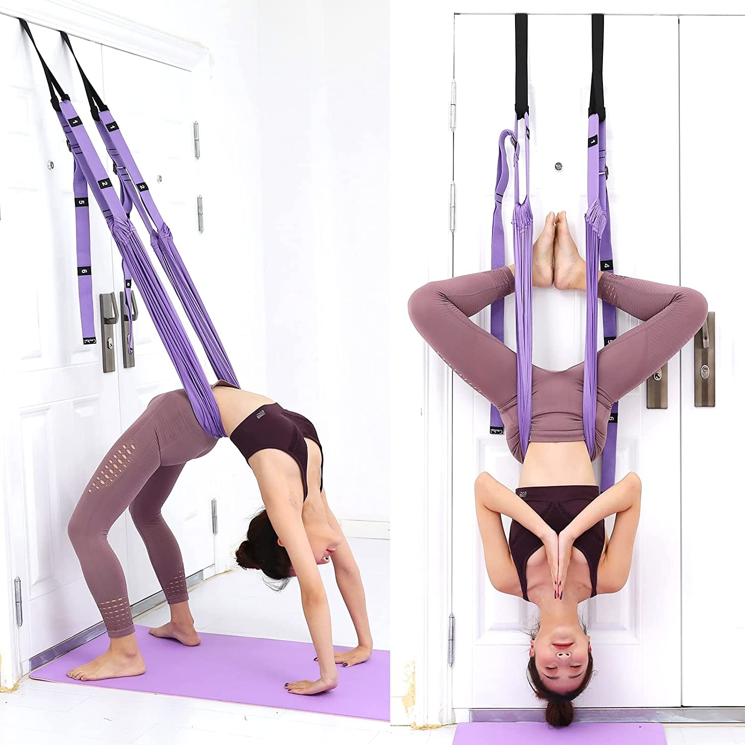 COLUMPIO YOGA AÉREO TELA MEDITACIÓN 180 KG VIOLETA - 4