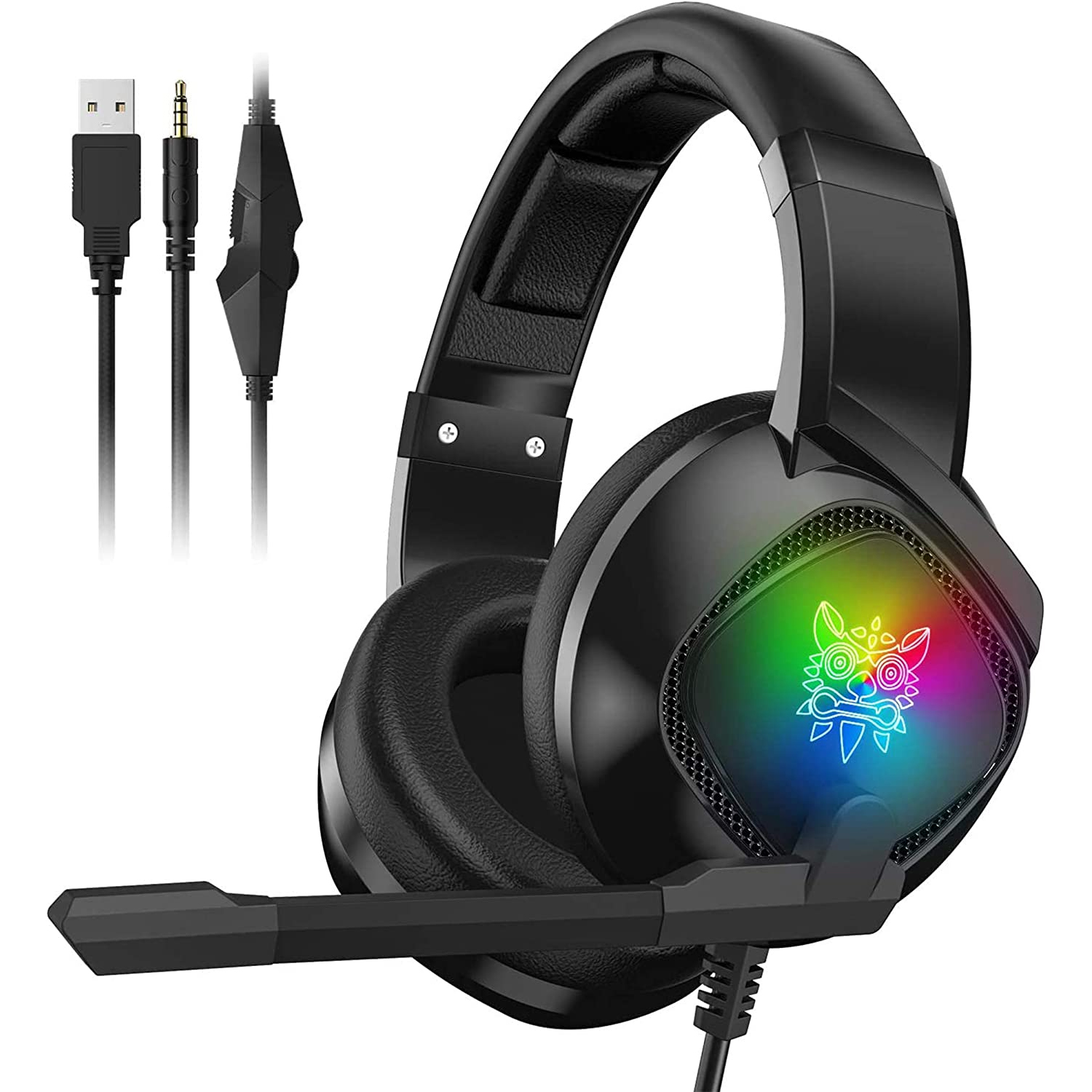 AUDÍFONO GAMER MICRÓFONO XBOX PS4 SWITCH NEGRO - 2