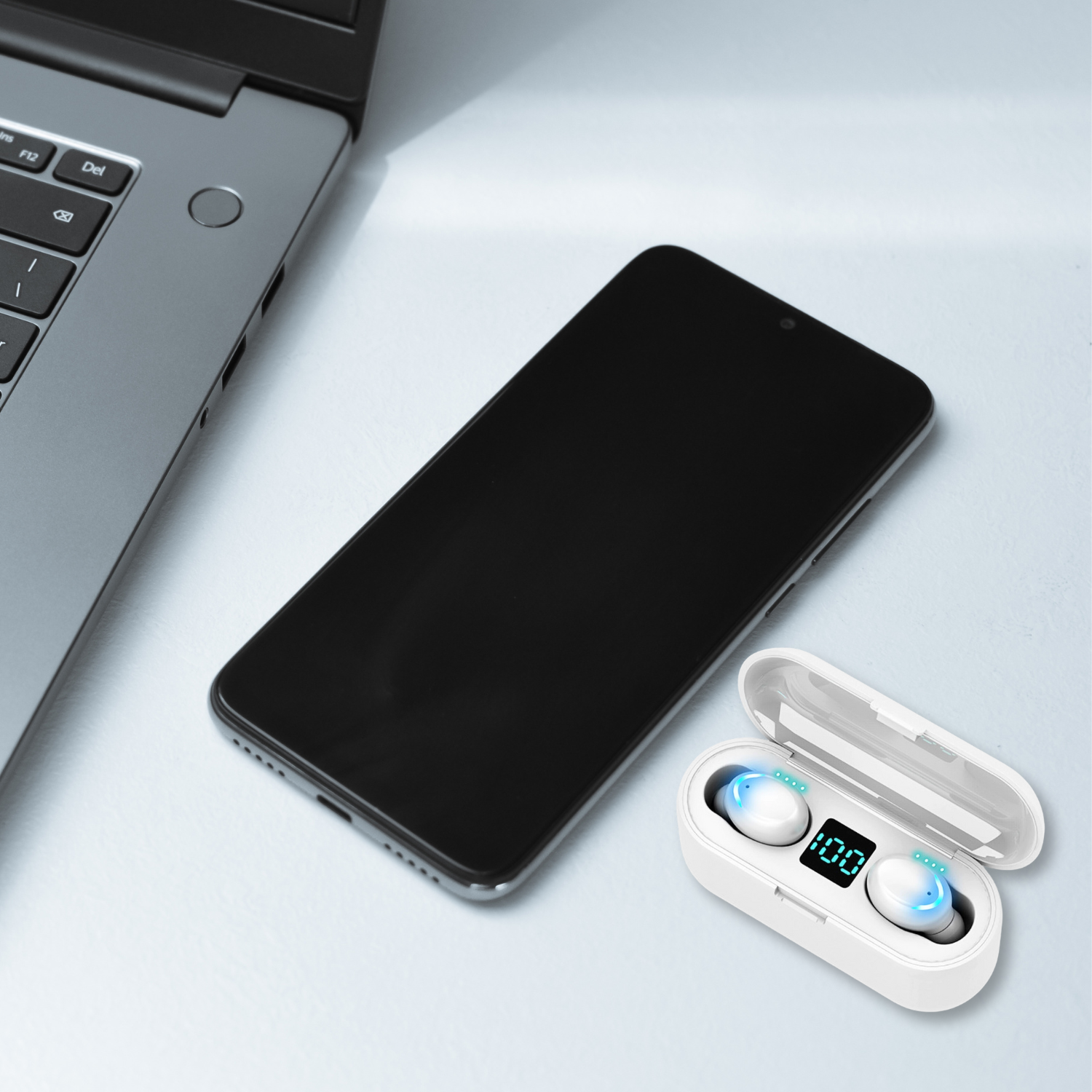 AUDÍFONOS IMPORTCLICK TEC.122 MAGNETICO INDICADOR BLUETOOTH BLANCO - 5