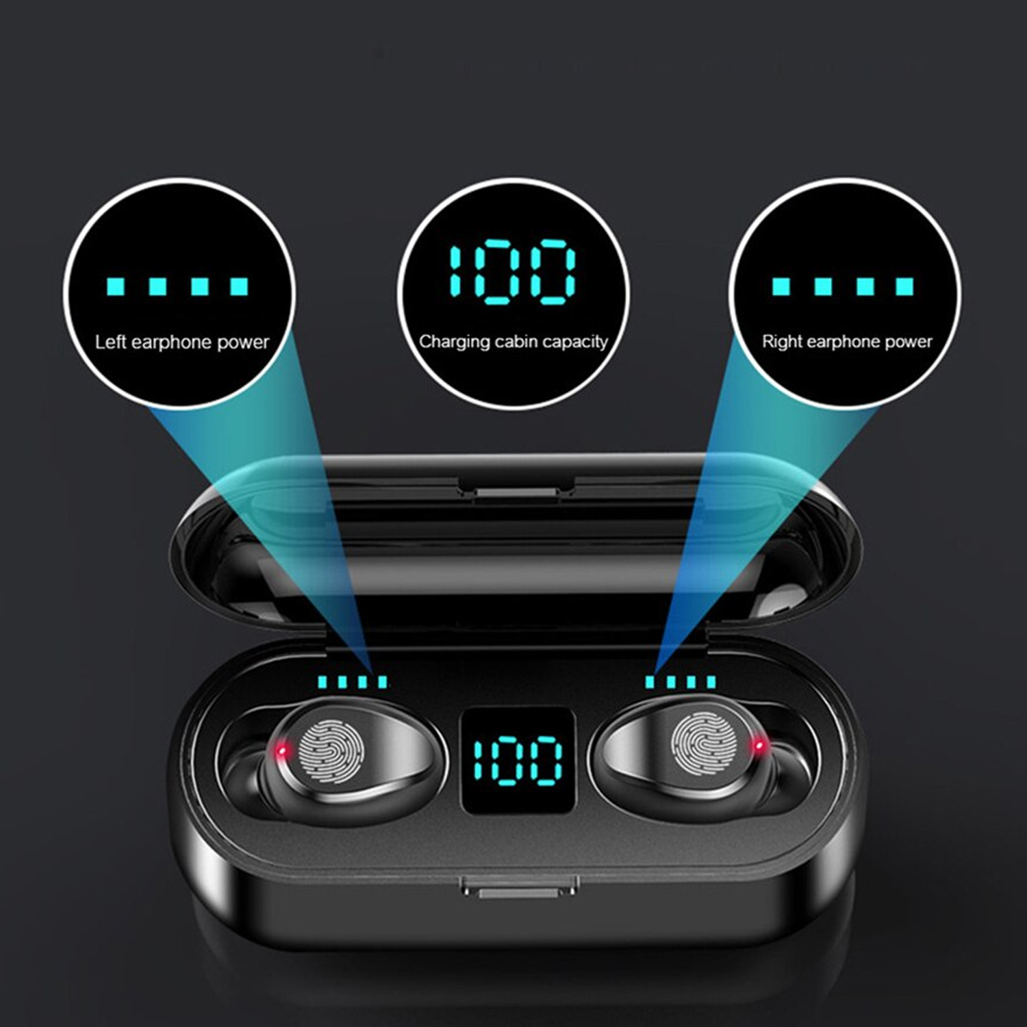 AUDÍFONOS IMPORTCLICK TEC.121 MAGNETICO INDICADOR BLUETOOTH NEGRO - 5