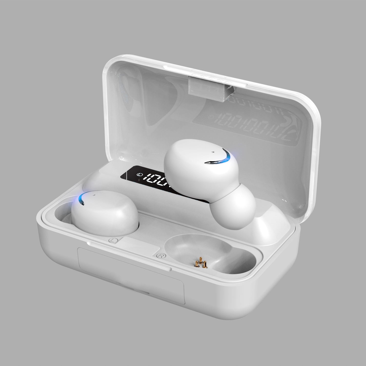 AUDÍFONOS IMPORTCLICK TRUE WIRELESS TEC.124 INDICADOR BLUETOOTH BLANCO - 4