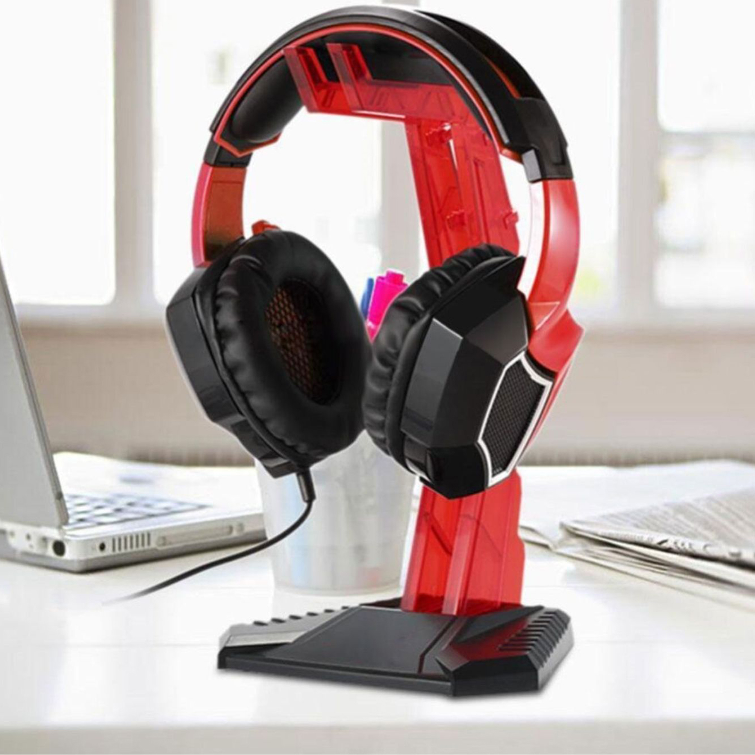 BASE IMPORTCLICK SOPORTE AUDÍFONOS PRO GAMER ROJO TEC.127 - 6