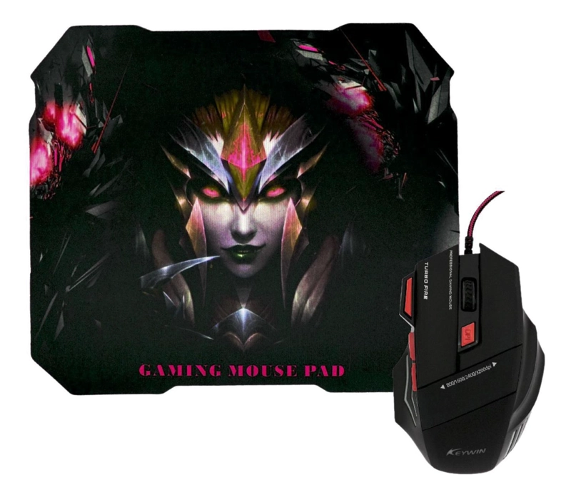 KIT MOUSE GAMER MOUSEPAD ERGONOMICO ROJO - 1
