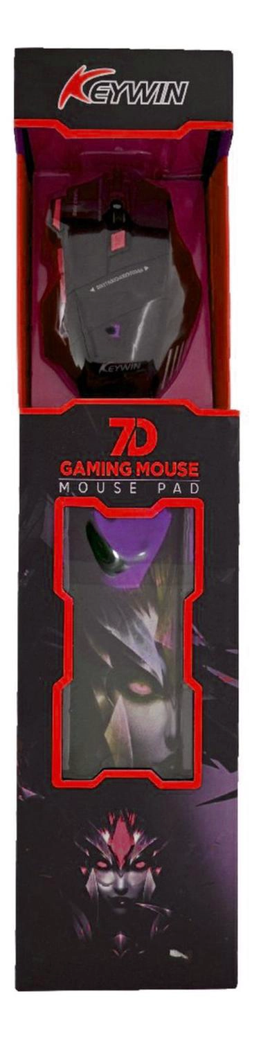 KIT MOUSE GAMER MOUSEPAD ERGONOMICO ROJO - 4