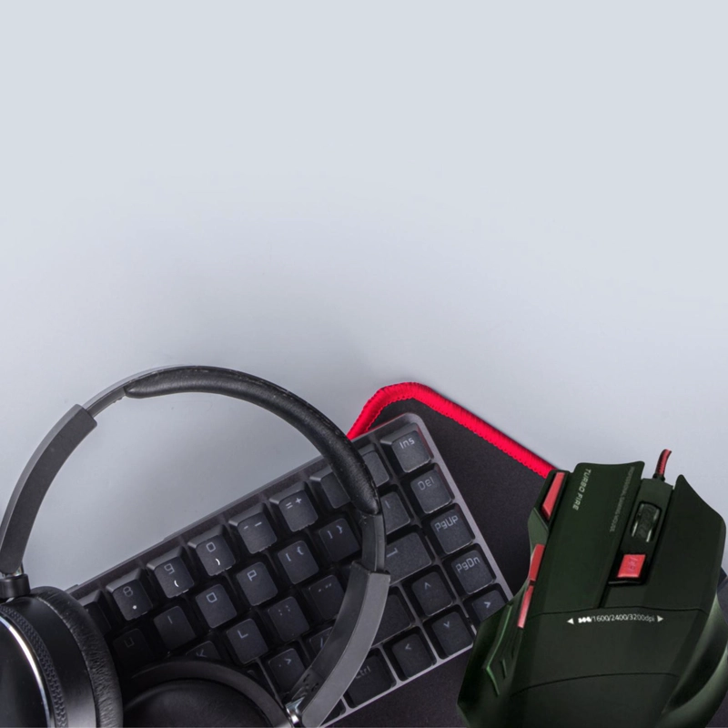 KIT MOUSE GAMER MOUSEPAD ERGONOMICO ROJO - 5