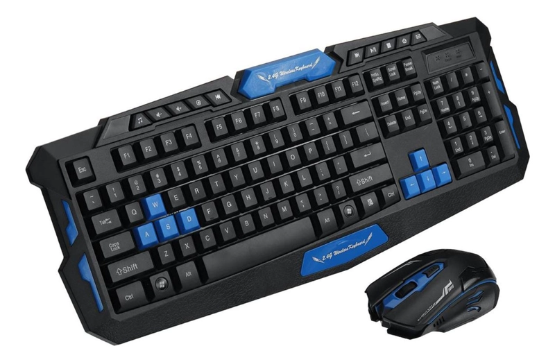 KIT GAMER UNIVERSAL INALÁMBRICO IMPORTCLICK TECLADO + MOUSE HK8100 - 1