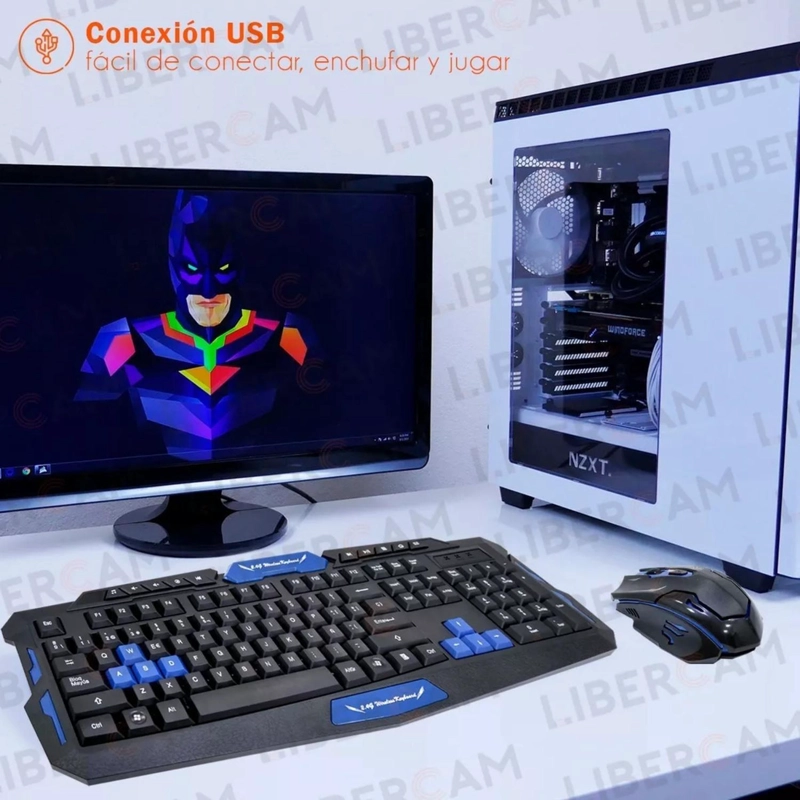 KIT GAMER UNIVERSAL INALÁMBRICO IMPORTCLICK TECLADO + MOUSE HK8100 - 5